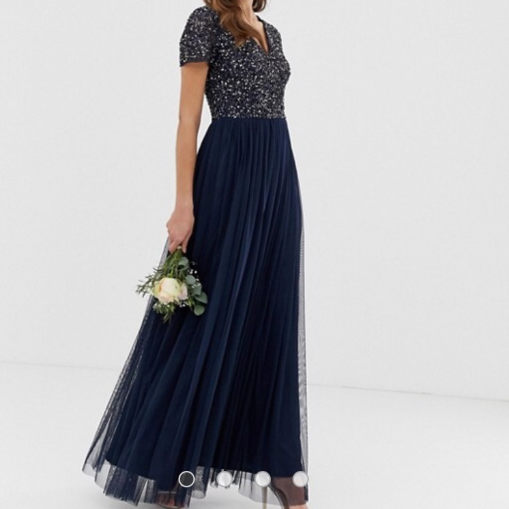 Maya Deluxe / ASOS sequin navy bridesmaid dress